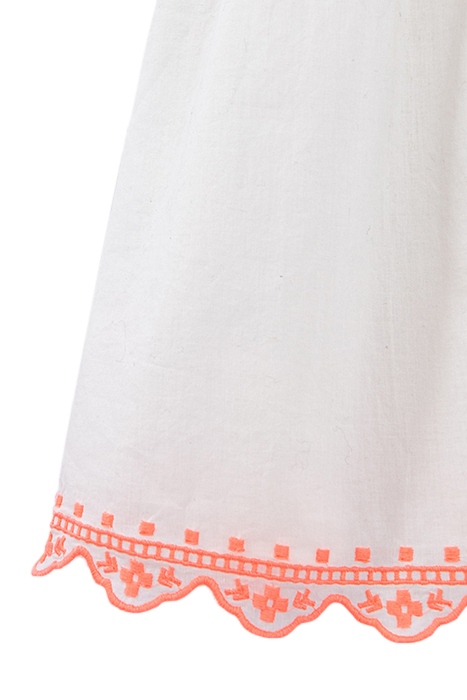 GIRLS’ OFF-WHITE DRESS WITH NEON ETHNIC EMBROIDERY 7