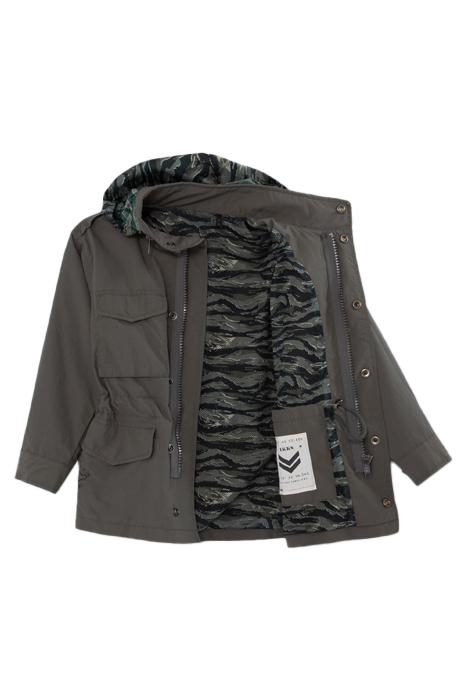 BOYS’ KHAKI NYLON PARKA WITH PRINT ON BACK 4