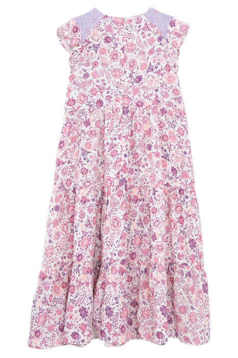 GIRLS’ OFF-WHITE LONG DRESS WITH VIOLET FLOWER PRINT 2