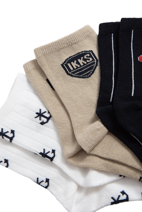 BOYS’ NAVY, WHITE AND BEIGE SOCKS 5
