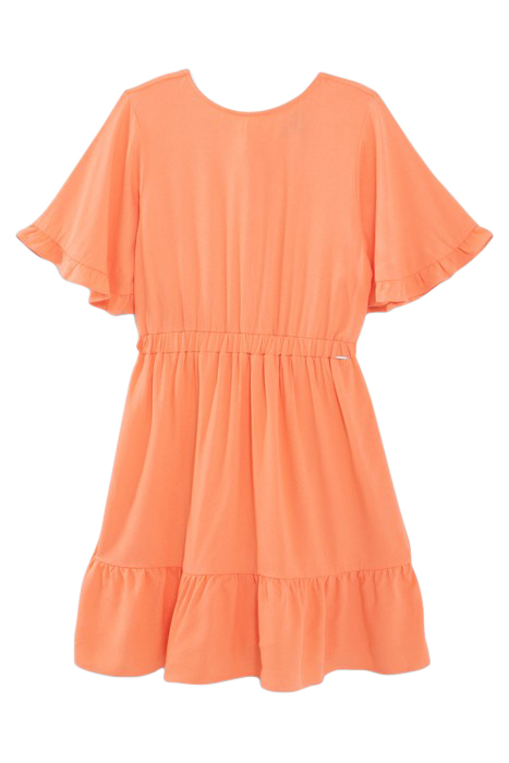 GIRLS’ ORANGE DRESS WITH WIDE RUFFLED SLEEVES 2