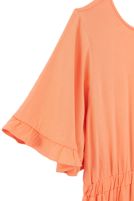 GIRLS’ ORANGE DRESS WITH WIDE RUFFLED SLEEVES 5