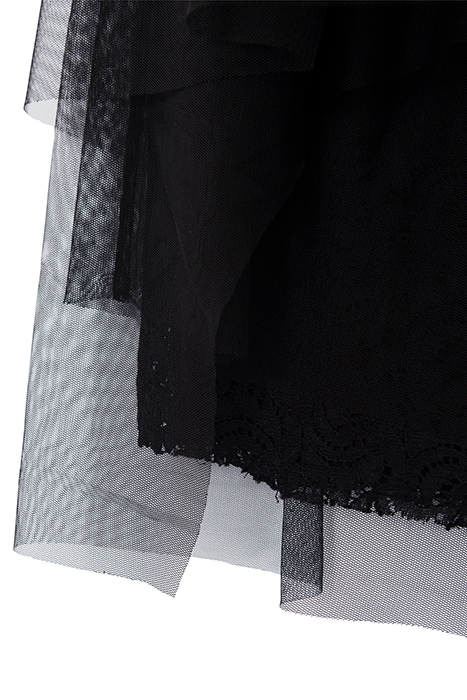 GIRLS' BLACK ASYMMETRICAL TULLE SKIRT 5