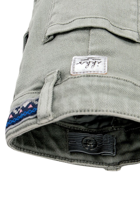 GIRLS' KHAKI CARGO JEANS WITH EMBROIDERED BRAID 6