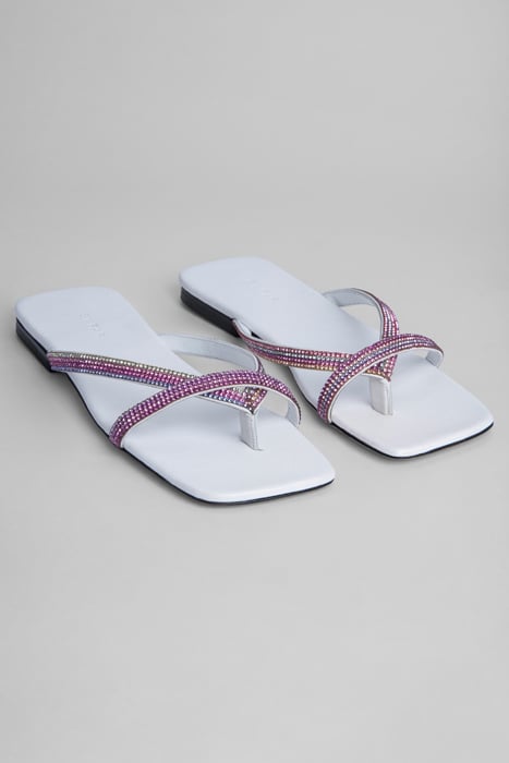 DENI WHITE LEATHER AND CRYSTALS WHITE 2