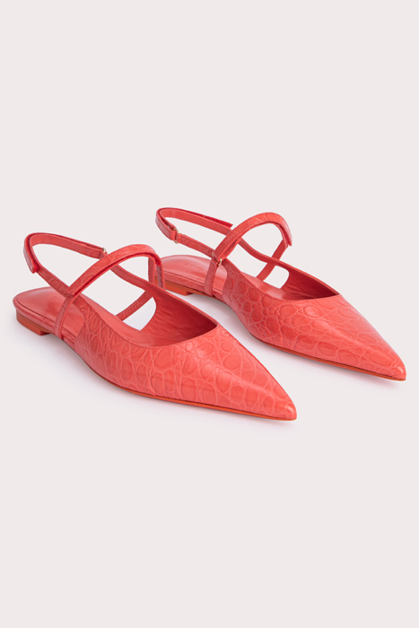 JESS CORAL CIRCULAR CROCO EMBOSSED LEATHER CORAL 2