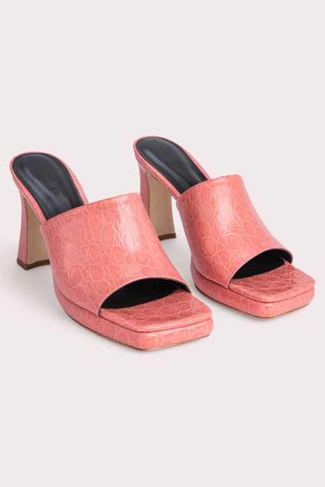 BELIZ SALMON CIRCULAR CROCO EMBOSSED LEATHER SALMON 3