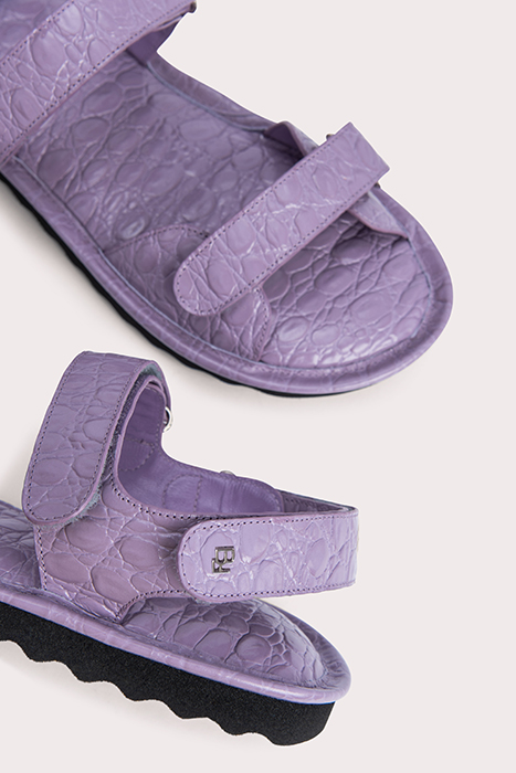 GIDEON PURPLE HAZE CIRCULAR CROCO EMBOSSED LEATHER PURPLE HA 5