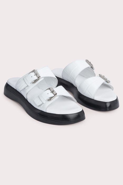 WYATT WHITE MAXI CROCO AND NAPPA LEATHER WHITE 3