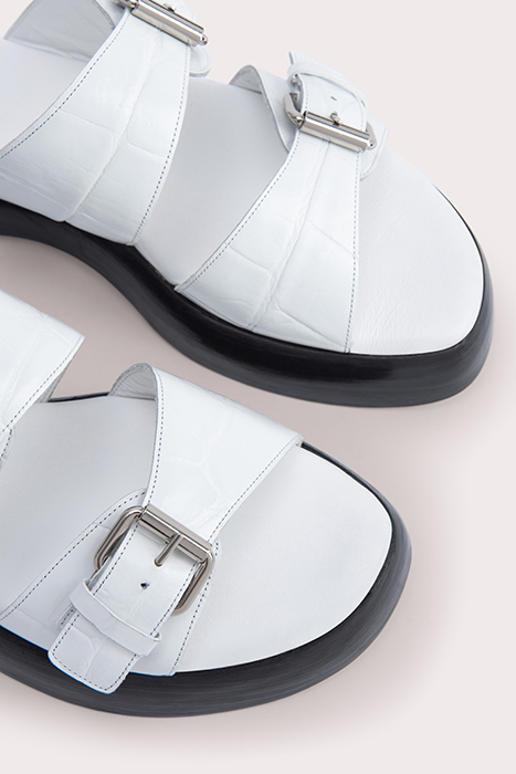 WYATT WHITE MAXI CROCO AND NAPPA LEATHER WHITE 4