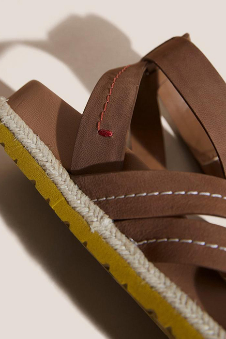 WEAVE FOOTBED SANDAL MID TAN 4