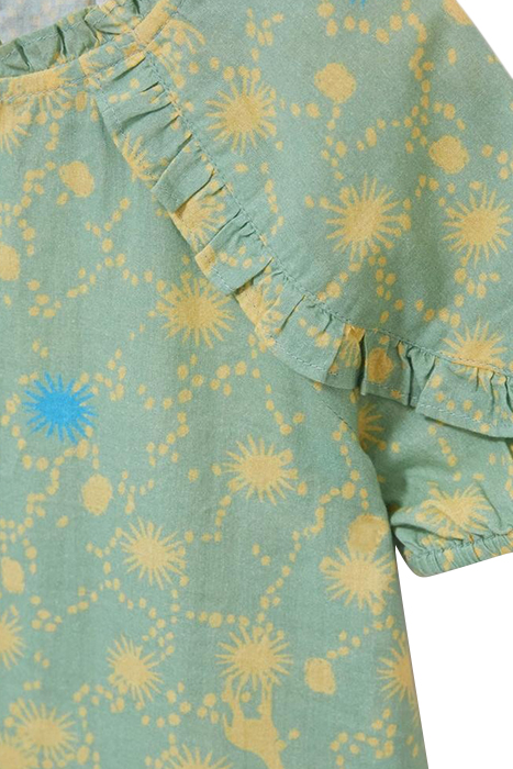 PRINTED WOVEN TOP GREEN MULTI 3