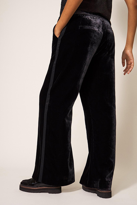 JENNY VELVET WIDE LEG TROUSER PURE BLACK 2