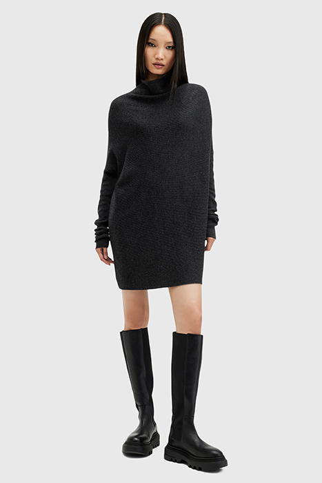 RIDLEY JUMPER DRESS CINDER BLACK MARL 3