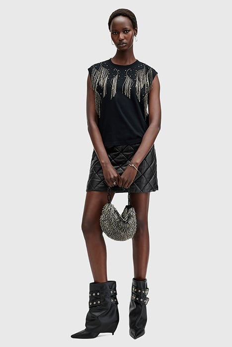 OTTIE QUILT SKIRT BLACK 5