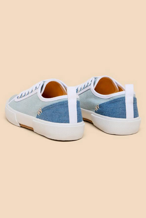 PIPPA CANVAS LACE UP TRAINER CHAMBRAY BLUE 2