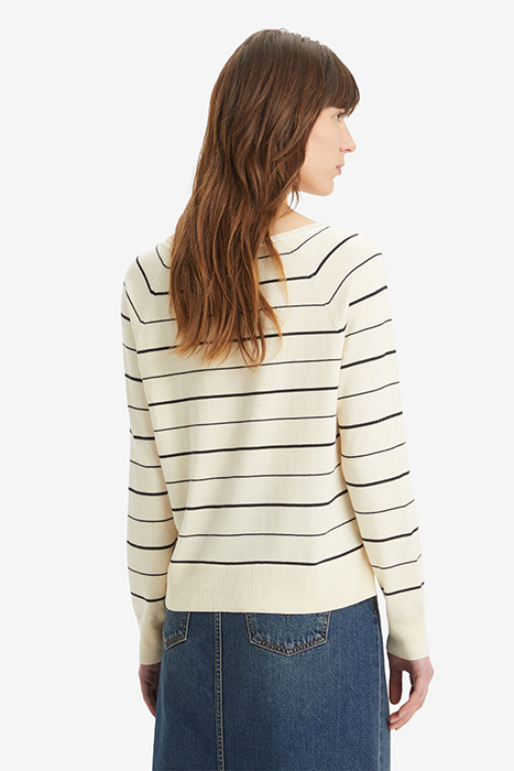 PETAL VNECK SWEATER OLYMPIC STRIPE WHITE 2