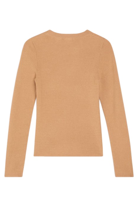 RIB CREW SWEATER TAN RIB 4