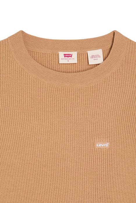RIB CREW SWEATER TAN RIB 5