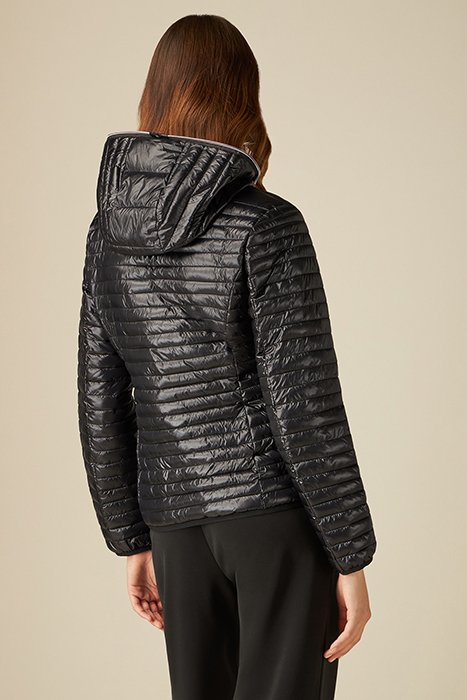 LIGHTWEIGHT DOWN JACKET WITH STRIPED LINING BLACK 2