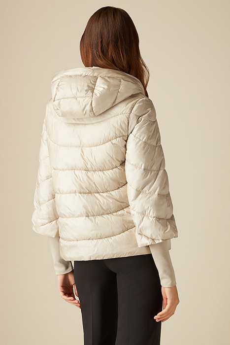 ECO-FRIENDLY DOWN JACKET WITH DETACHABLE ARM WARMERS BEIGE 2