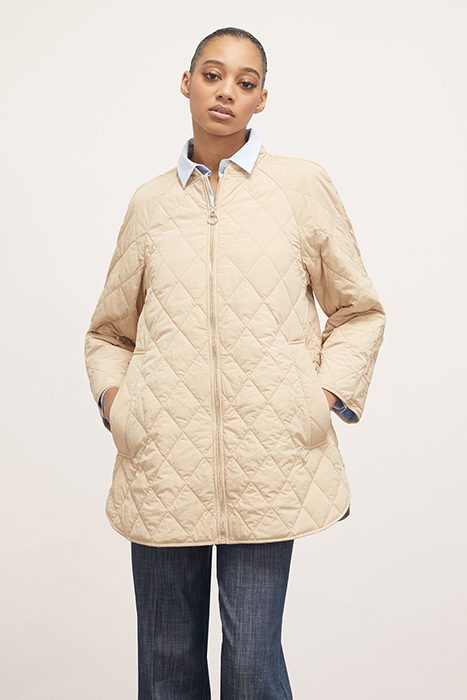QUILTED JACKET WITH CONTRASTING LINING NATURAL 2