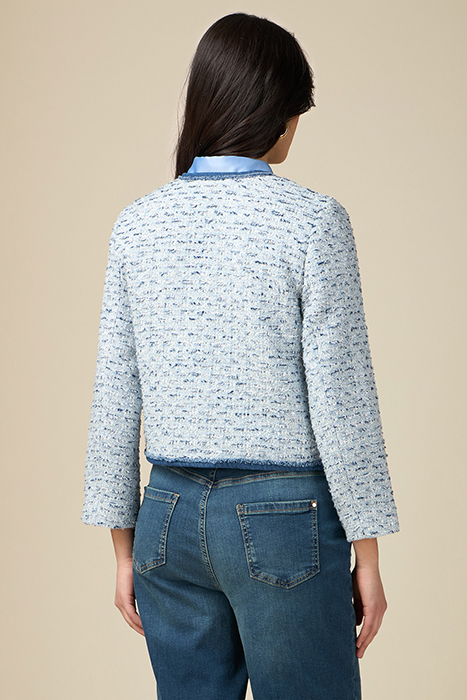 TWEED AND DENIM BOXY JACKET BLUE 2