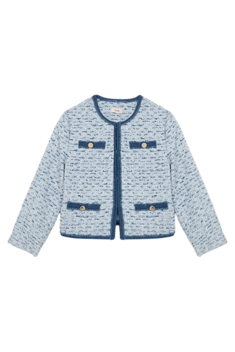 TWEED AND DENIM BOXY JACKET BLUE 3