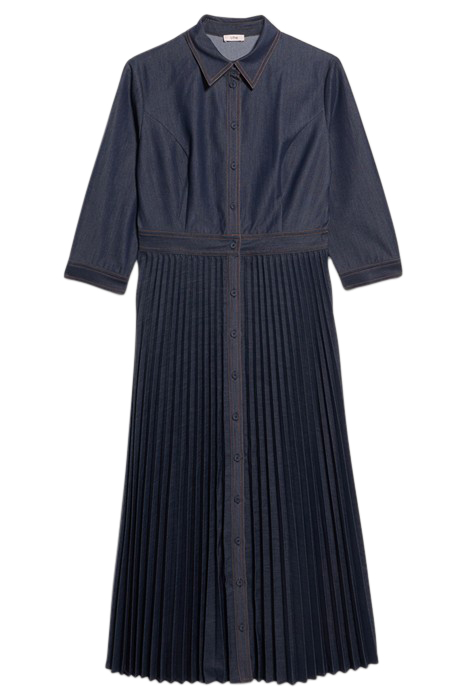 DENIM DRESS WITH PLEATED SKIRT BLUE 3