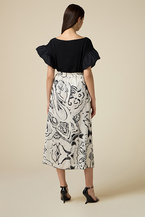 PATTERNED SATIN LONG SKIRT WHITE 3