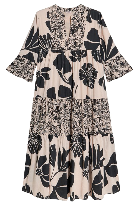 LONG COTTON DRESS WITH PATTERN NATURAL 3