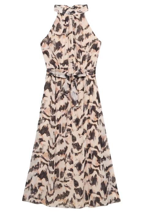 LONG MARBLE PATTERNED DRESS WHITE 3