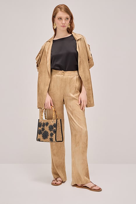 PALAZZO TROUSERS IN DÉLAVÉ SATIN NATURAL 2