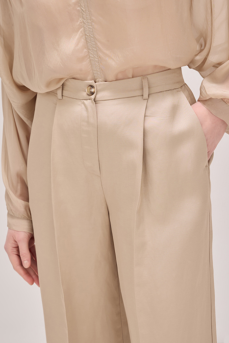 WIDE LEG LINEN BLEND TROUSERS NATURAL 5