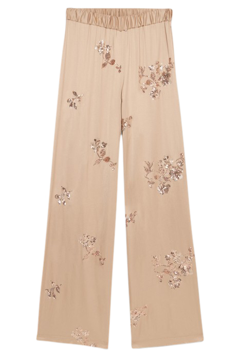 SATIN TROUSERS WITH SEQUIN EMBROIDERY BEIGE 4