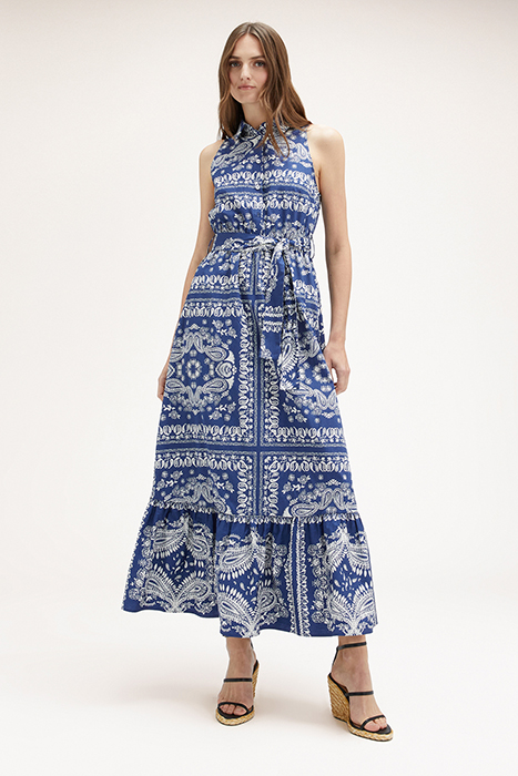 FOULARD PATTERNED CHEMISIER DRESS BLACK 4