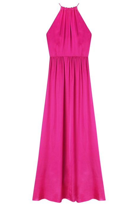 SATIN HALTERNECK DRESS FUCSIA 3