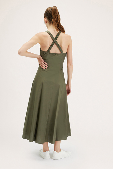 LONG DRESS WITH BACK CROSSOVER GREEN 2