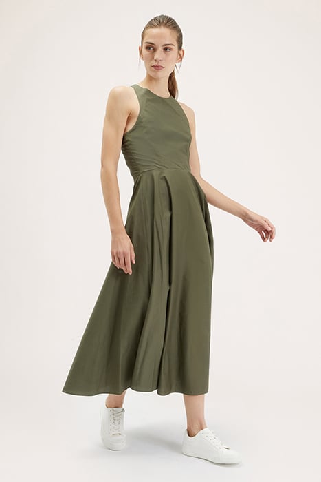 LONG DRESS WITH BACK CROSSOVER GREEN 4