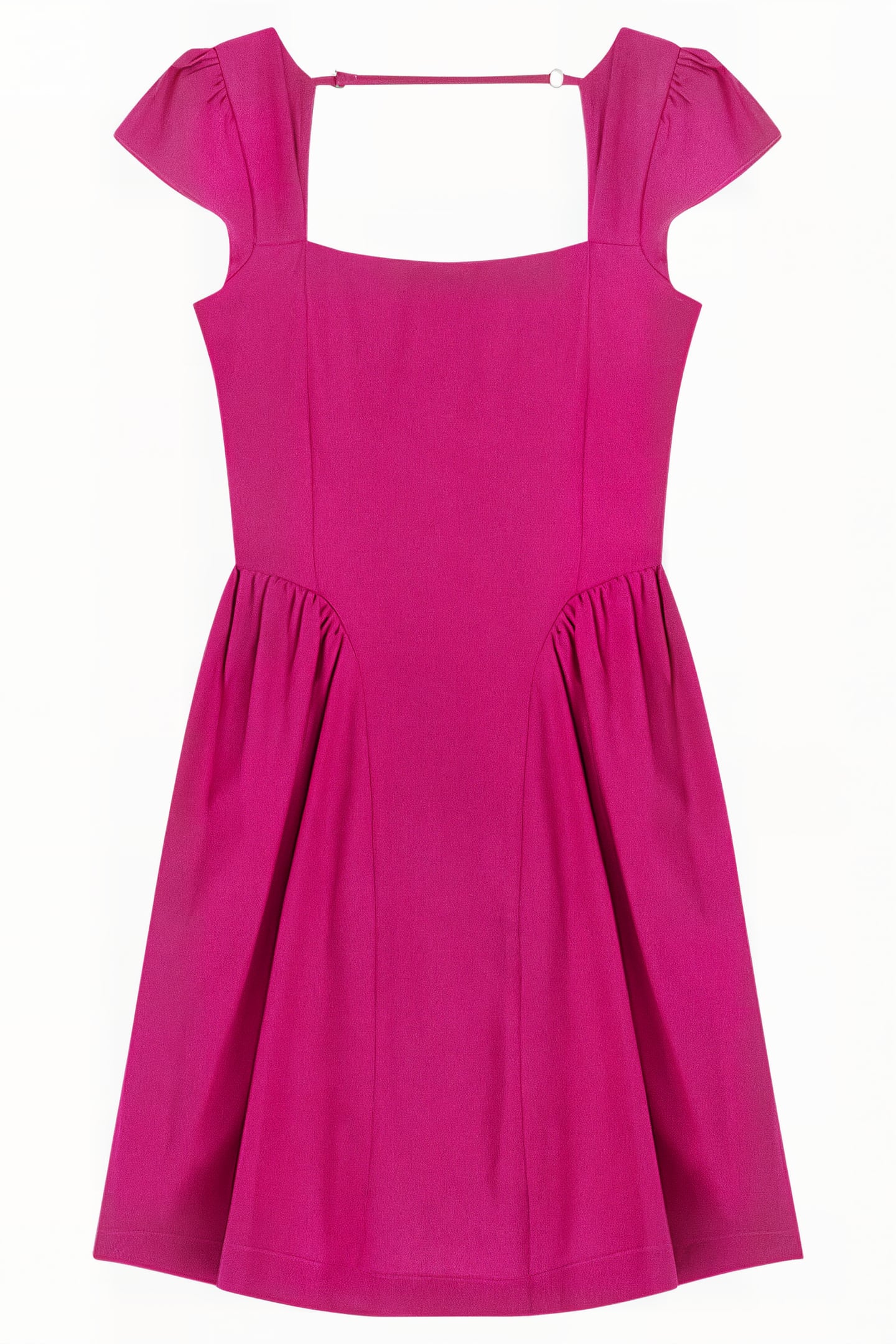 LINEN BLEND MINI DRESS FUCSIA 4