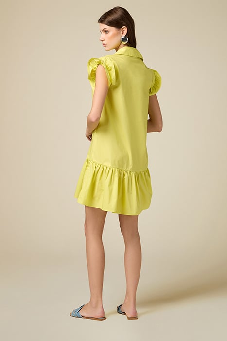 SHORT COTTON CHEMISIER DRESS YELLOW 2