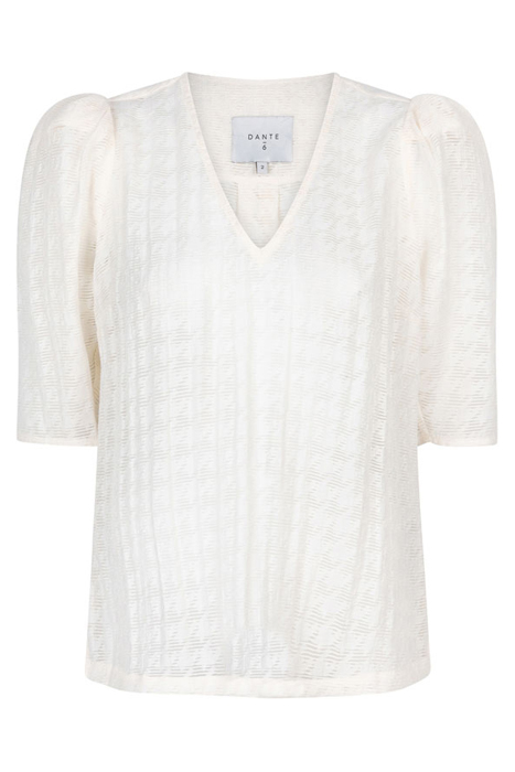 POMONA DETAILED V-NECK TOP BUTTER CREAM 10