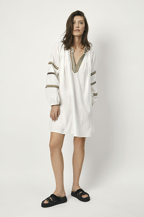 ZAZOU BOHEMIAN MINI DRESS BUTTER CREAM 9