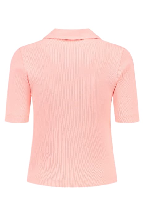 RIB BUTTON T-SHIRT BLOSSOM PINK 2