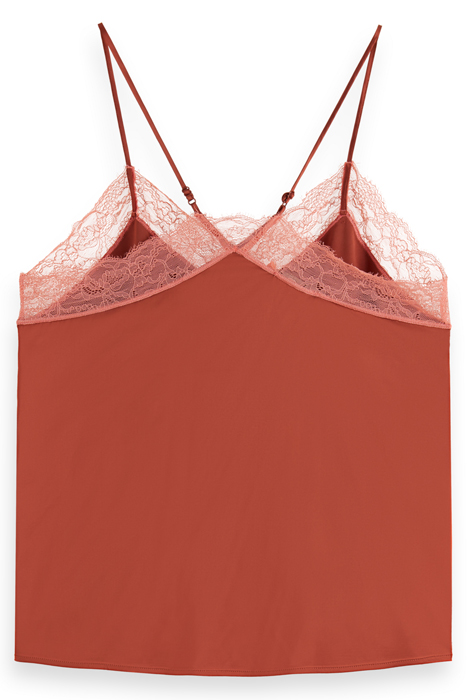 SATIN CAMISOLE WITH LACE DETIAL TERRACOTTA 5