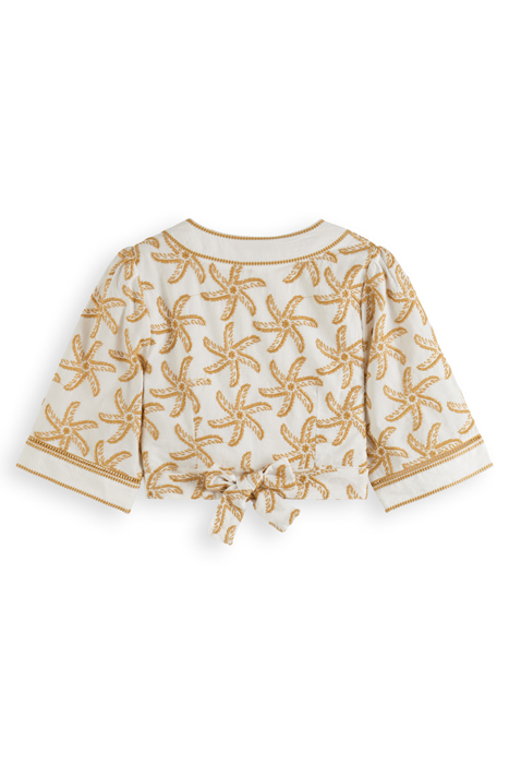 EMBROIDERED LINEN CROP TOP STARFISH EMBROIDERY 2
