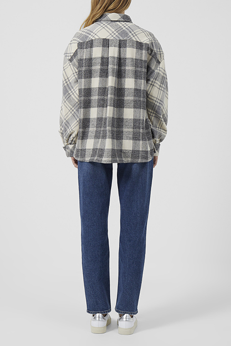 ARLA FLANNEL BALOON SLV SHIRT CLASSIC CREAM MULTI 3