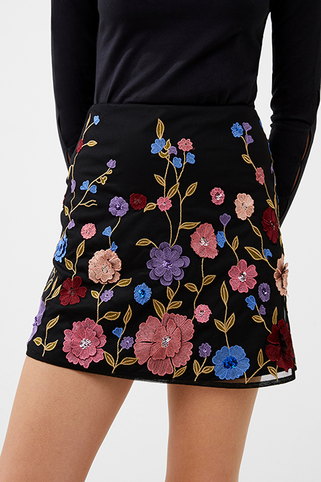 ASTRIDA EMBELLISHED SKIRT BLACK MULTI 1