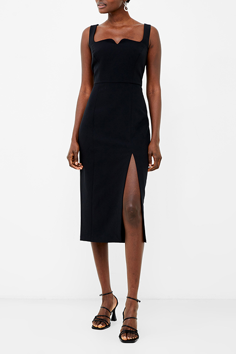 ECHO CREPE NECK DETAIL DRESS BLACKOUT 1