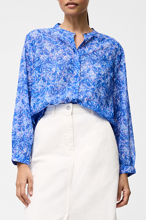 CASS HENLEY BUTTON DOWN TOP SZ18 BLUE MULTI 1